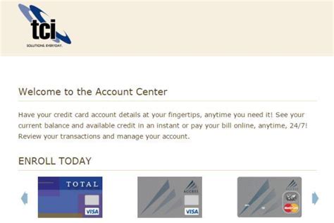 total credit card log in.